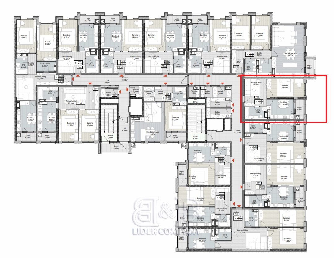 De vânzare apartament 49,02 mp – Colina Verde Residence, Durlesti