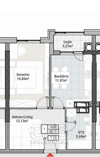 De vânzare apartament 80,14 mp – Colina Verde Residence, Durlesti
