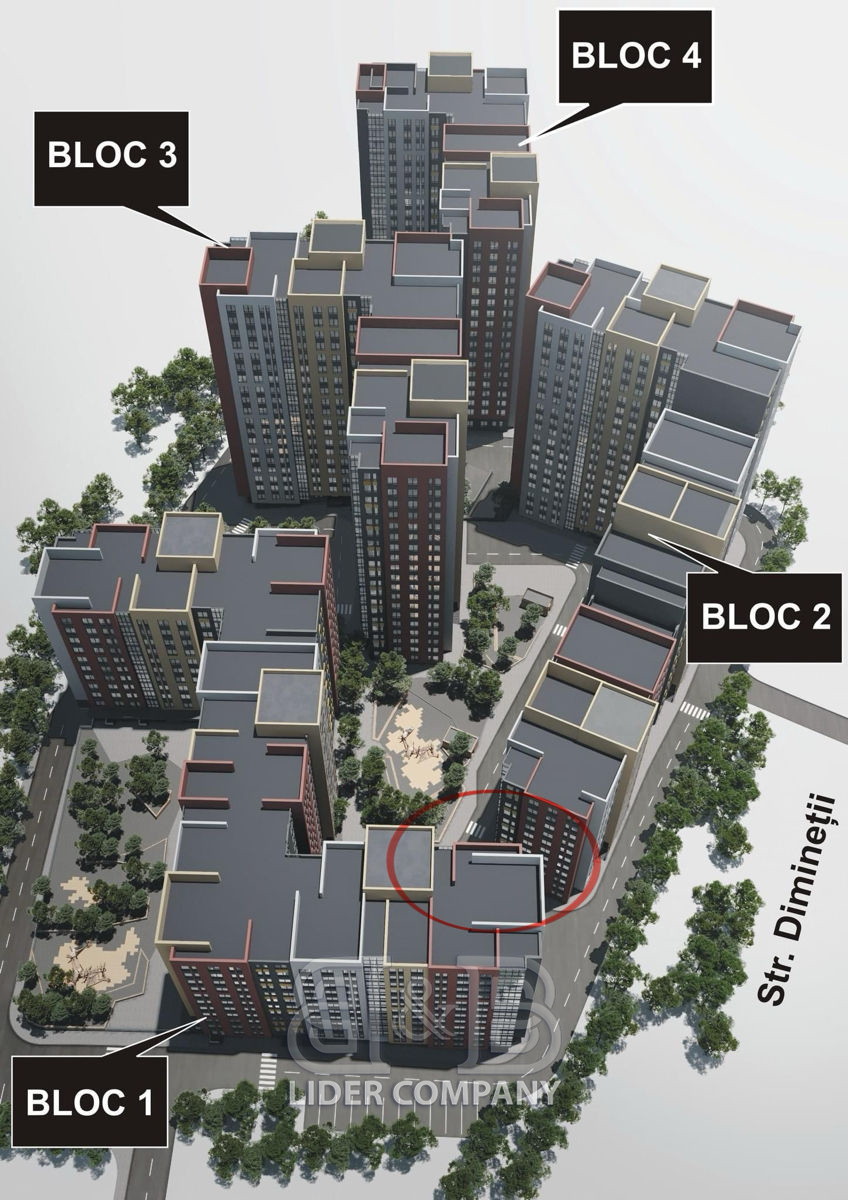 Apartament 3 camere, 79,25 mp, sectorul Botanica Complexul SkyHouse