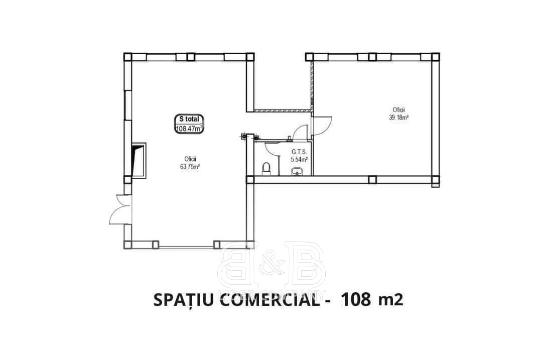 Se vinde Spațiu Comercial 108 m2 Durlești
