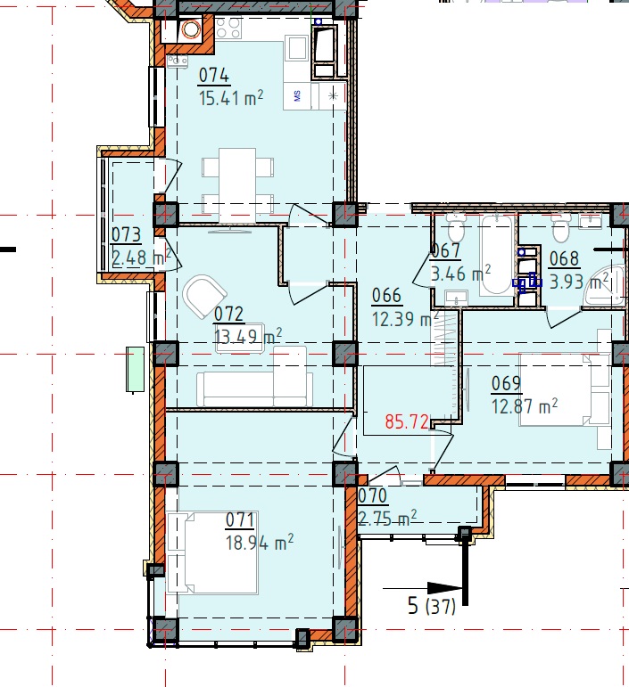 Apartament cu 3 camere separate variantă albă Posta Veche str. Ceucari