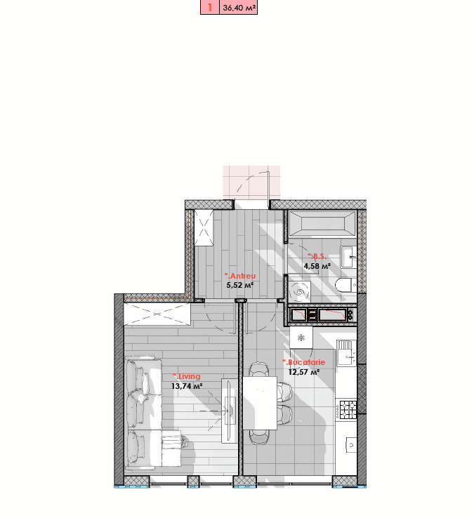 Se vinde apartament 36,40 mp, în complexul Solaris, sectorul Telecentru