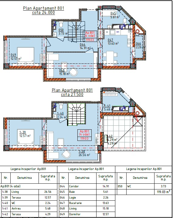 Apartament de vânzare cu terasă 119,3 mp -  Complexul Cluj