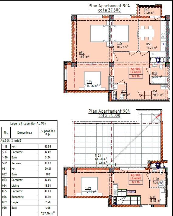 Apartament de vânzare cu terasă 127,16 mp - Complexul Cluj