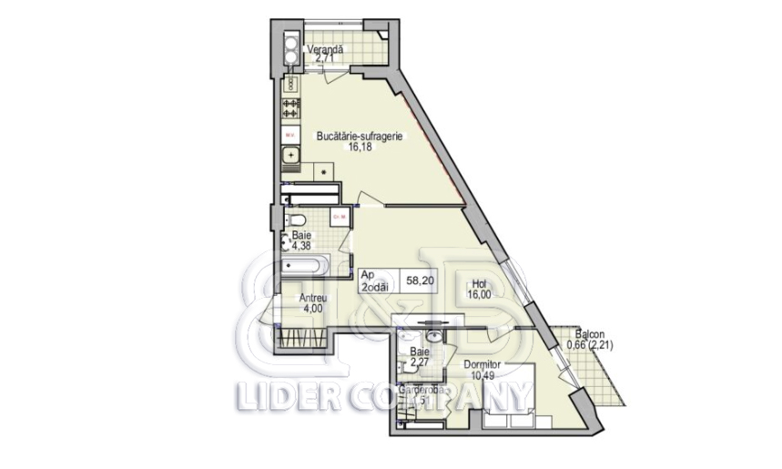 De vânzare Apartament – 1 cameră + living – Cartier Cluj, Bloc A09