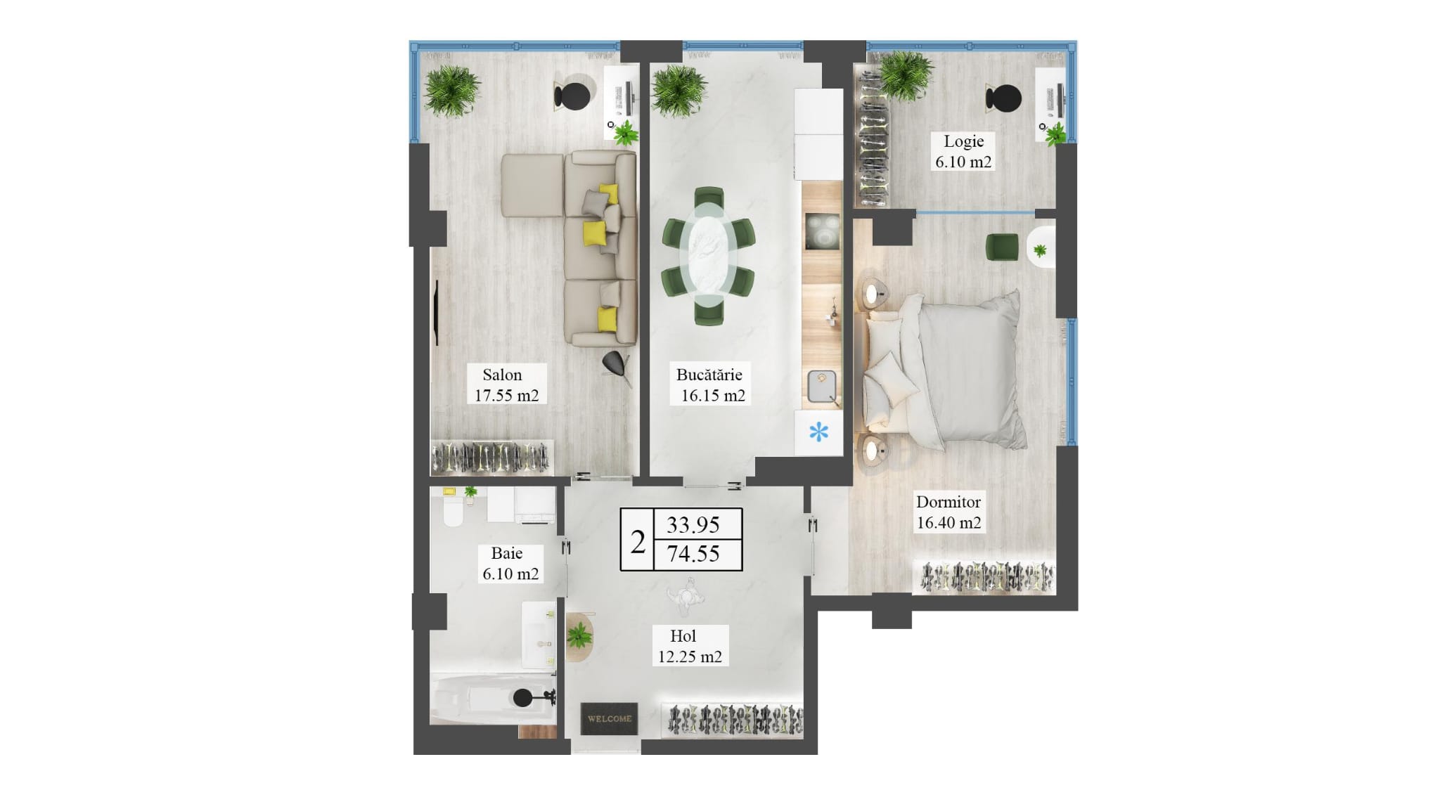 Apartament de vânzare, 74.55 mp– Sector Centru, str. Nicolae Testemițanu 12