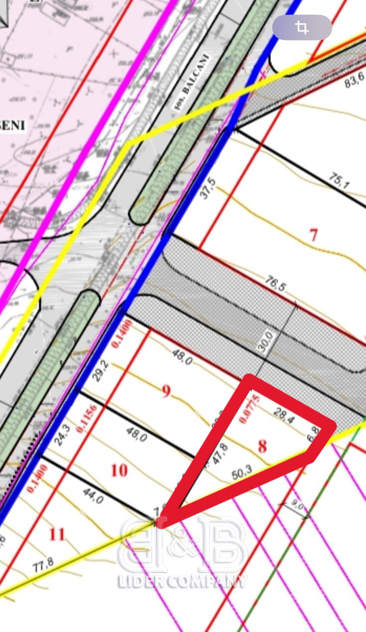 Teren pentru construcții – 7,75 ari, Poiana Domnească
