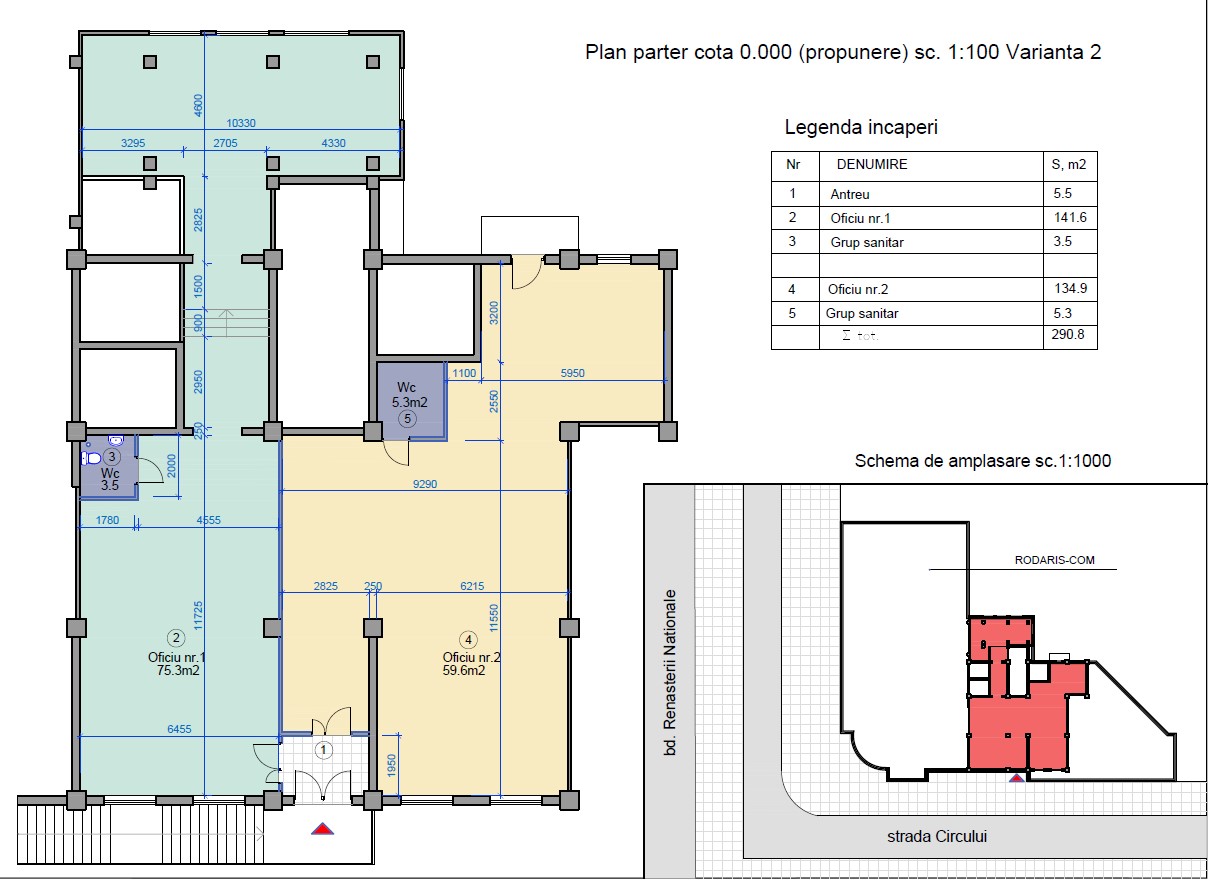 Chirie Spațiu Comercial 295 m2 , sector Râșcani  .