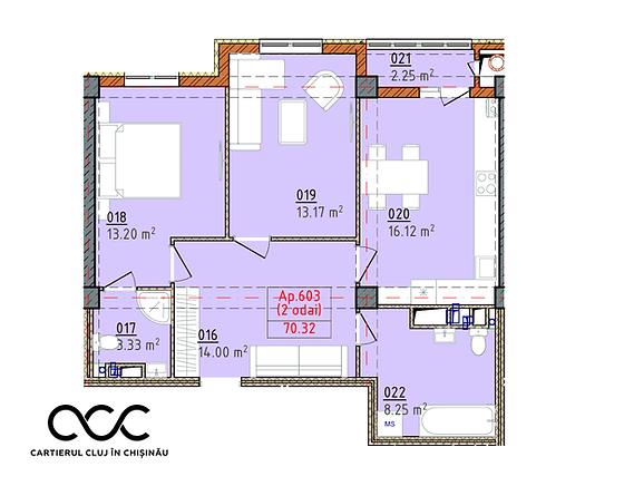 Apartament de vanzare – 70,32 mp, Bloc A02 – Complex Cluj