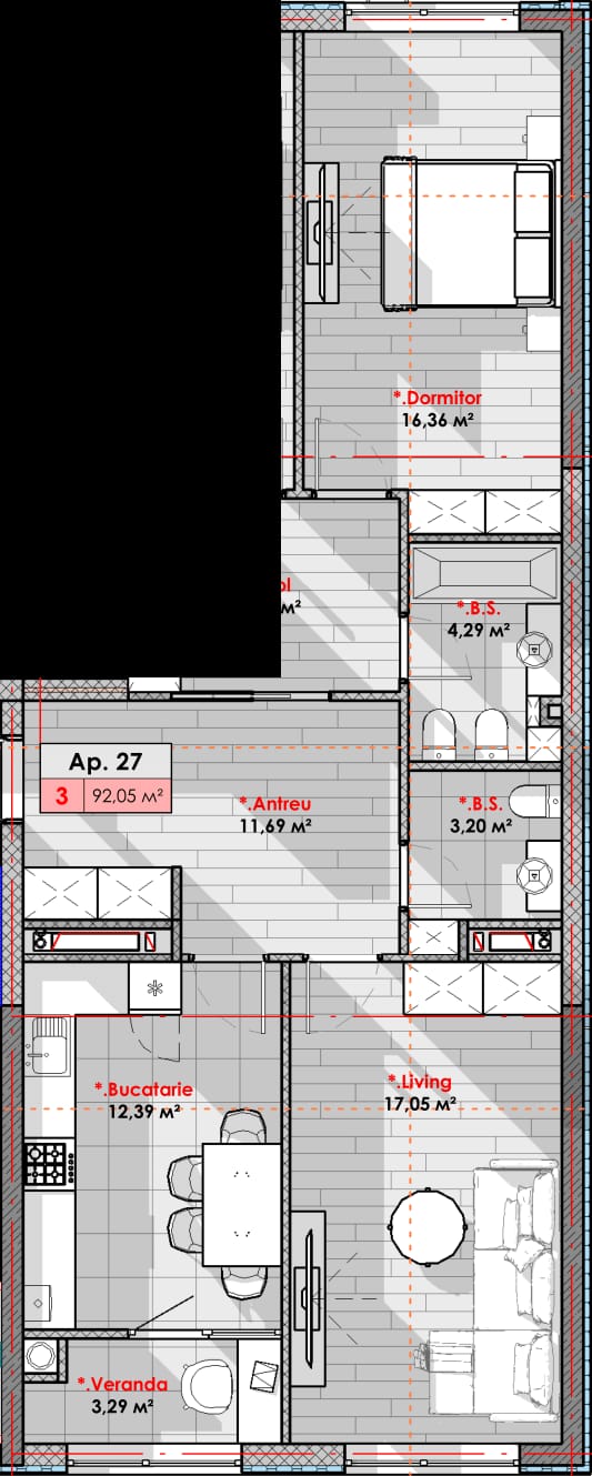 Vânzare Apartament 3 Camere, 92 mp – Complex Smart Home, Râșcani
